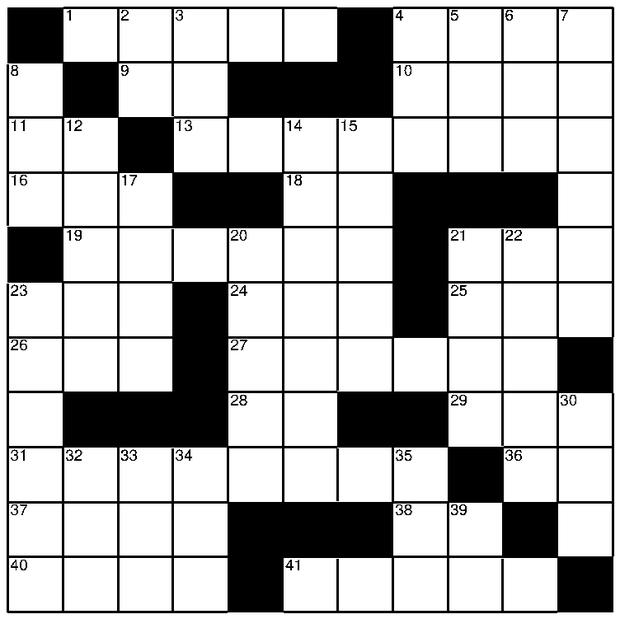 The Monroe Street Tattler crossword grid