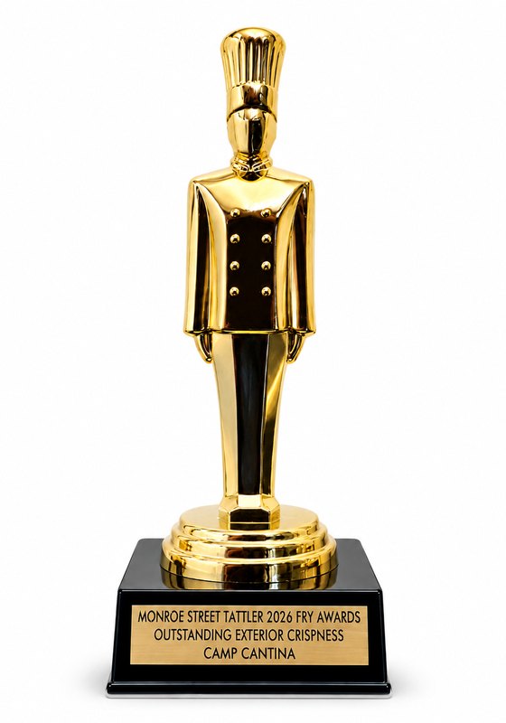 The Camp Cantina trophy, engraved Outstanding Exterior Crispness