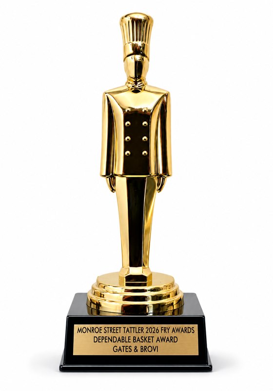 The Gates and Brovi trophy, engraved Dependable Basket Award